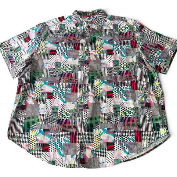 Robert Graham Other - Robert Graham Button Down Shirt Men 3XL Multicolor Geometric Camo Trim Big Tall